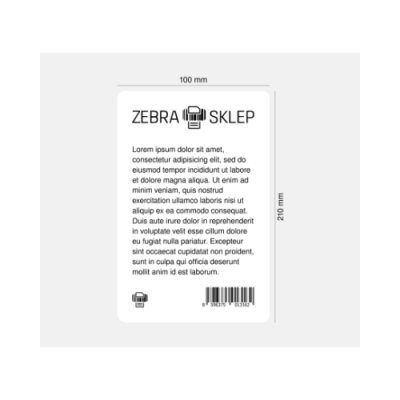 Paper direct thermal labels Zebra Z-Perform 1000D uncoated permanent adhesive White 100x210mm core 76mm
