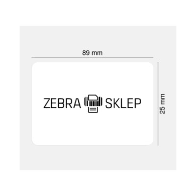 Paper thermal transfer labels Zebra Z-Perform 1000T uncoated permanent adhesive White 89x25mm core 76mm