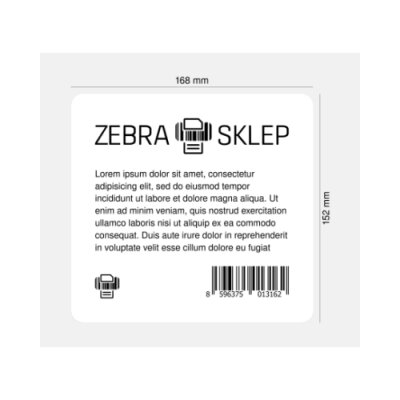 Etichette termiche diretta in poliestere Zebra Z-Slip perforazione rivestito adesivo permanente Bianca 168x152mm nucleo 76mm