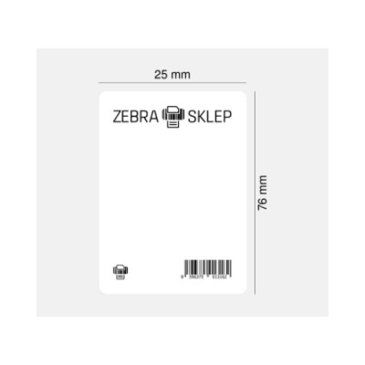 Paper direct thermal labels Zebra Z-Select 2000D coated permanent adhesive perforated White 25x76mm core 25mm