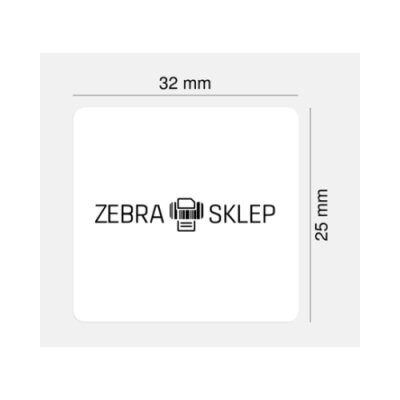 Paper direct thermal labels Zebra Z-Select 2000D coated permanent adhesive perforated White 32x25mm core 25mm