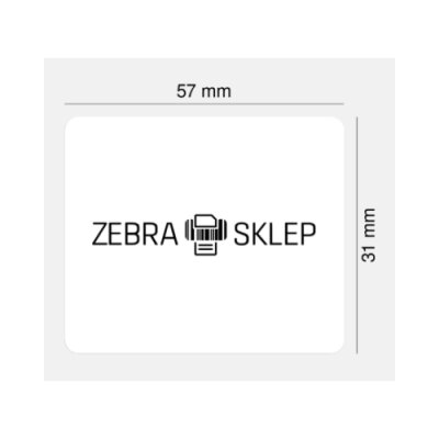 Paper direct thermal labels Zebra Z-Select 2000D coated permanent adhesive perforated White 57.2x31.8 mm core 25mm