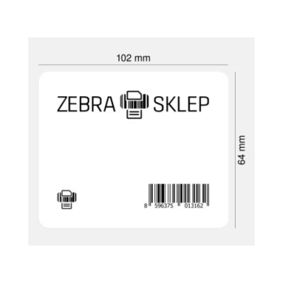 Paper direct thermal labels Zebra Z-Select 2000D coated permanent adhesive perforated White 102x64mm core 25mm
