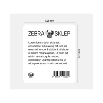 Paper direct thermal labels Zebra Z-Select 2000D coated permanent adhesive perforated White 102x127mm core 25mm
