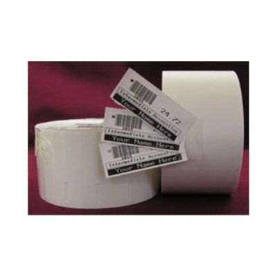 Paper direct thermal tags Zebra Z-Select 2000D 190 Tag coated z otworem perforated White 57x35mm core 25mm