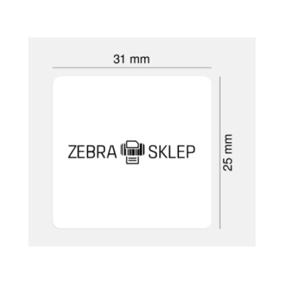 Paper thermal transfer labels Zebra Z-Select 2000T coated permanent adhesive perforated White 31x25mm core 25mm