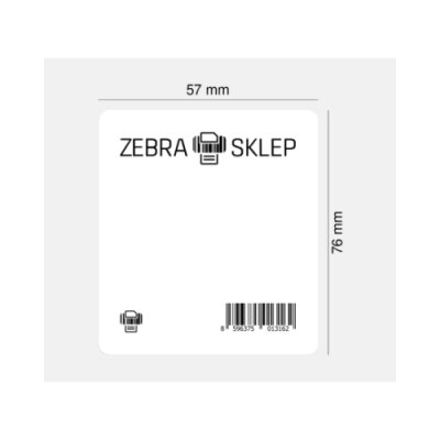 Paper thermal transfer labels Zebra Z-Select 2000T coated permanent adhesive perforated White 57x76mm core 25mm