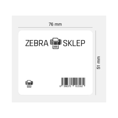 Paper thermal transfer labels Zebra Z-Select 2000T coated permanent adhesive perforated White 76x51mm core 25mm