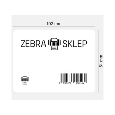Paper thermal transfer labels Zebra Z-Select 2000T coated permanent adhesive perforated White 102x51mm core 25mm