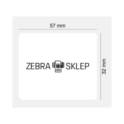 Polyester thermal transfer labels Zebra Z-Ultimate 3000T White coated permanent adhesive White 57x32mm core 25mm