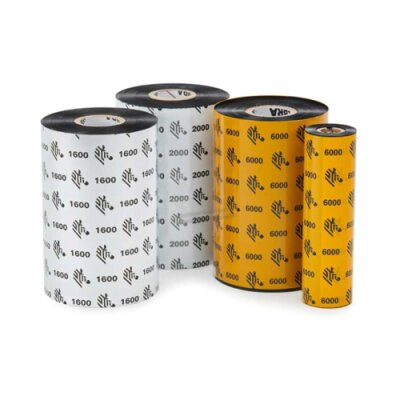 Wax Ribbons Zebra 2100 High-Performance Wax Black 60mmx450m core 25mm