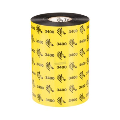 Nastri in cera/resina Zebra 3400 High-Performance Wax/Resin Nero 174mmx450m nucleo 25mm