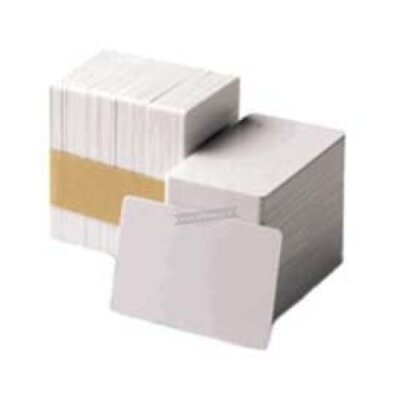 Zebra PVC Premier Plus composite plastic cards with magnetic stripe (HiCo), white, with YMCUvK ribbons, 0.762mm - 500 cards