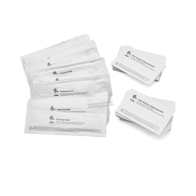 Set 50 cleaning cards and 24 cleaning wipes Zebra Premier for all plastic card printers