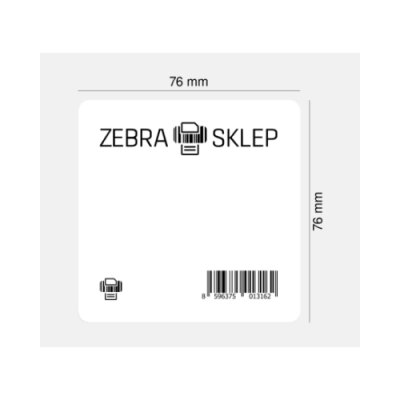 Polyester thermal transfer labels Zebra Z-Ultimate 3000T Silver coated permanent adhesive silver 76x76mm core 25mm