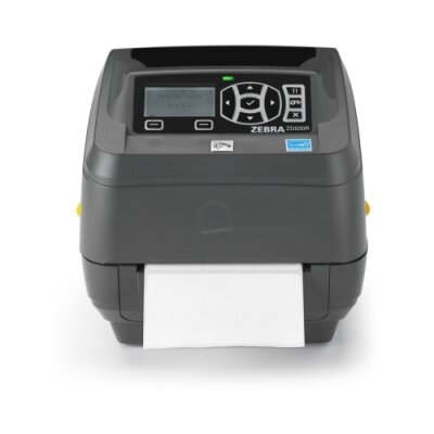 Thermal transfer printer ZD500R Zebra; 300 dpi, EU and UK Cords, USB, Serial, Centronics Parallel, Ethernet, Peeler, RFID-UHF ROW