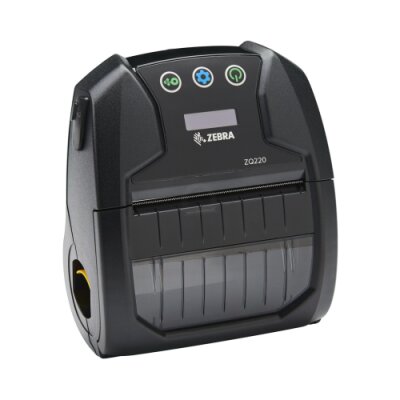Direct thermal printer ZQ220Z Zebra; 3 inch, Bluetooth, linerless&receipt printing, English/Latin/Cyrillic