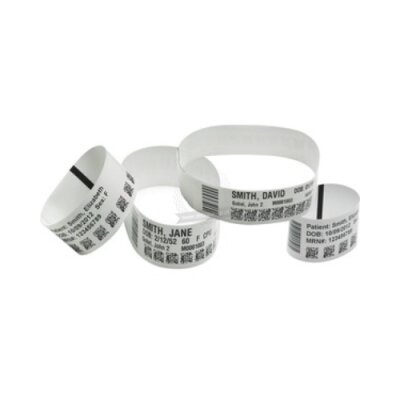 Braccialetti termica diretta polipropilene in cartuccia Zebra Z-Band UltraSoft per adulti chiusura rivestita con adesivo universale durevole con perforazione Blue (cornice) 25x279mm nucleo 25mm