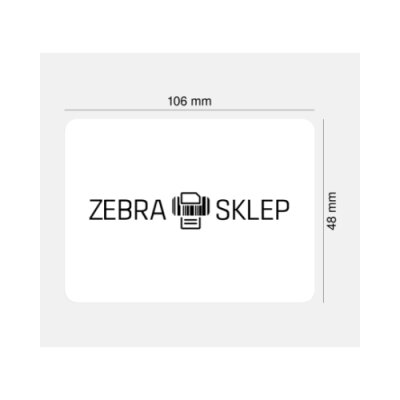Paper thermal transfer labels Zebra Z-Perform 1000T uncoated permanent adhesive perforated White 106x48mm core 76mm