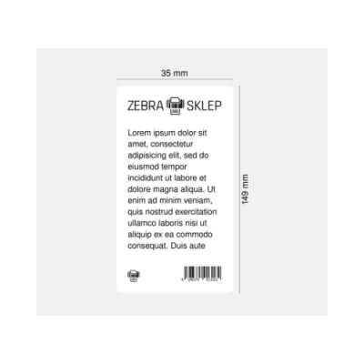 Paper direct thermal labels Zebra Z-Perform 1000D uncoated permanent adhesive White 35x149mm core 25mm