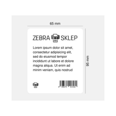 Paper direct thermal labels Zebra Z-Perform 1000D Removable removable uncoated White 65x95mm core 76mm