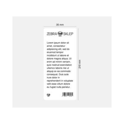 Paper thermal transfer labels Zebra Z-Perform 1000T uncoated permanent adhesive White 35x210mm core 76mm