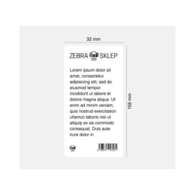 Etichette termiche diretta in carta Zebra Z-Perform 1000D non rivestito adesivo permanente Bianca 32x158mm nucleo 76mm