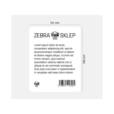 Paper direct thermal labels Zebra Z-Perform 1000D uncoated permanent adhesive White 101.6x158.8mm core 25mm