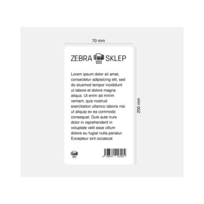 Polyester thermal transfer labels Zebra Z-Ultimate 3000T White coated permanent adhesive White 70x200mm core 25mm
