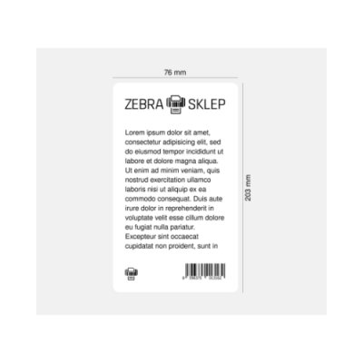 Polyester thermal transfer labels Zebra Z-Ultimate 3000T White coated permanent adhesive White 76x203mm core 25mm
