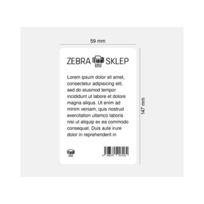 Polyester thermal transfer labels Zebra Z-Ultimate 3000T White coated permanent adhesive White 59x147mm core 76mm