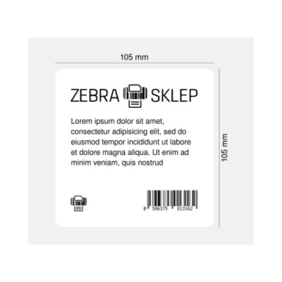 Polyethylene thermal transfer labels Zebra 8000T Primary Blood Bag coated permanent adhesive 105x105mm core 25mm