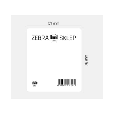 Etichette termotransferibili in carta Zebra Z-Perform 1000T non rivestito adesivo permanente Bianca 51x76mm nucleo 76mm