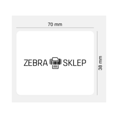 Paper direct thermal labels Zebra Z-Perform 1000D uncoated permanent adhesive White 70x38mm core 25mm