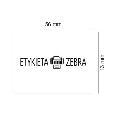 Labels termotransferowe foliowe jewelry Zebra PolyPro 4000T Matte permanent adhesive Black Mark White matte 56x13m core 25mm with tabs