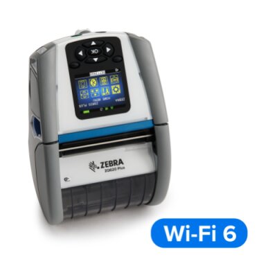 Stampante termica diretta ZQ620 Plus Zebra; 3"/72mm Healthcare, English fonts, Wi-Fi 6 Dual Radio (802.11AX / BT5.x), Linered platen, 0.75" core, Belt clip