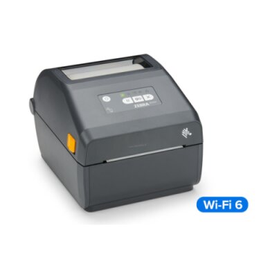 Direct Thermal Printer ZD421; 203 dpi, USB, USB Host, Modular Connectivity Slot, 802.11ax, BT5.3, ROW, EU and UK Cords, Swiss Font, EZPL